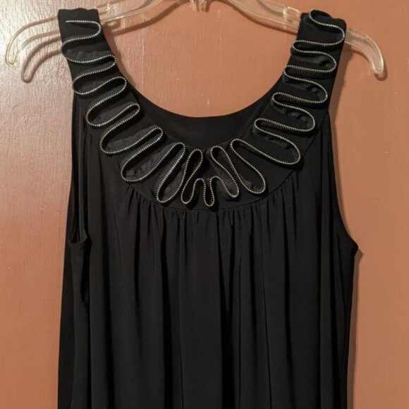 Cato Dresses & Skirts - WOMENS LARGE CATO SLEEVELESS BLACK DRESS WITH ZIPPER DESIGN-ABOVE KNEE-CLEARANCE
